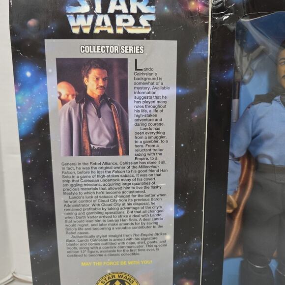 Star Wars Lando Calrissian Action Figure 12" Vintage Kenner 1996 Sealed - Picture 4 of 9